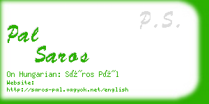 pal saros business card